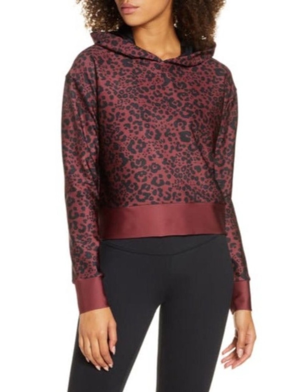 Cor by Ultracor || Leopard Cropped Hoodie Red Black Medium